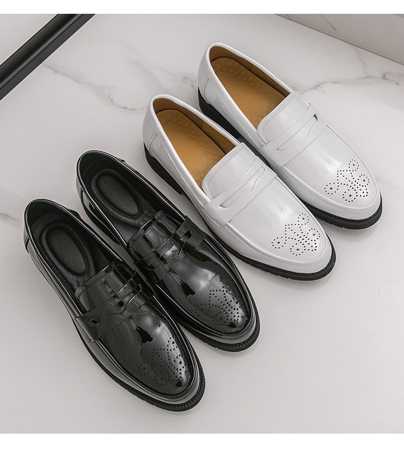 2026 spring new men's casual formal leather shoes business british brogue casual flats wedding shoes 7
