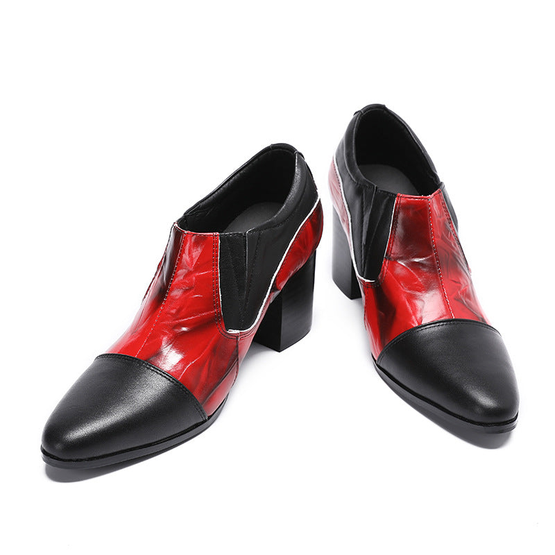 Spring and Autumn three-joint leather shoes men's business formal wear breathable square toe brand handmade wedding shoes groomsmen suit derby shoes