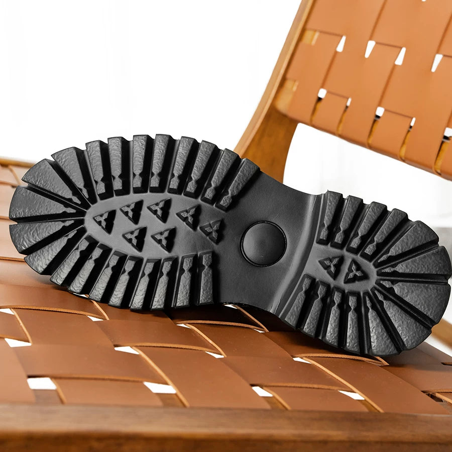 Men's Genuine Leather Leather Shoes, Height Increasing, Thick Sole