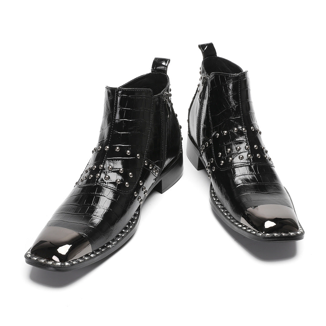 Men's Leather Martin Boots – Breathable, British Style – Style 65