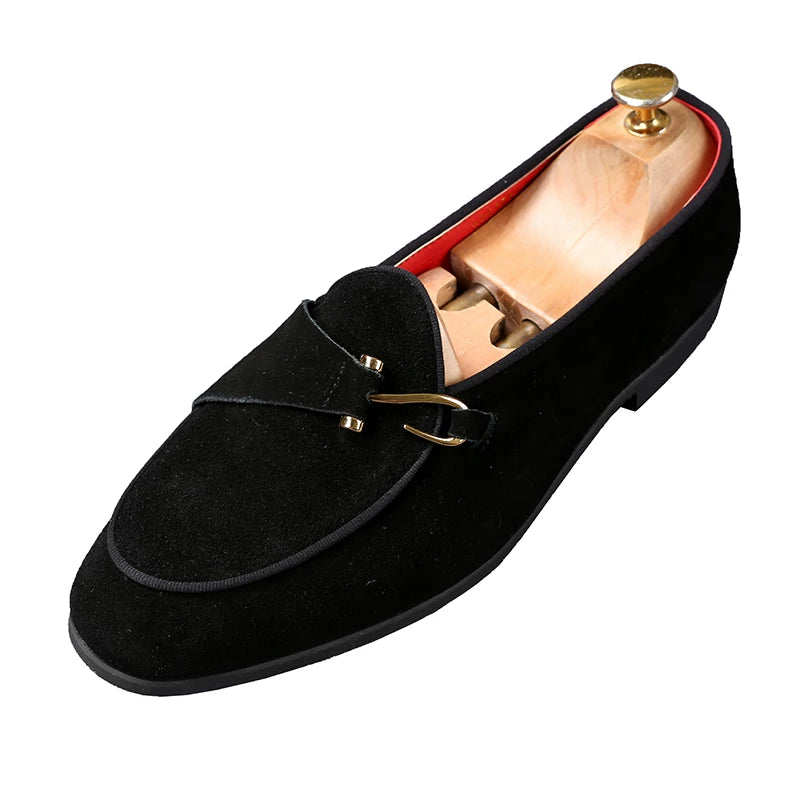 Men's Genuine Leather Loafers, Suede, Pointed Toe