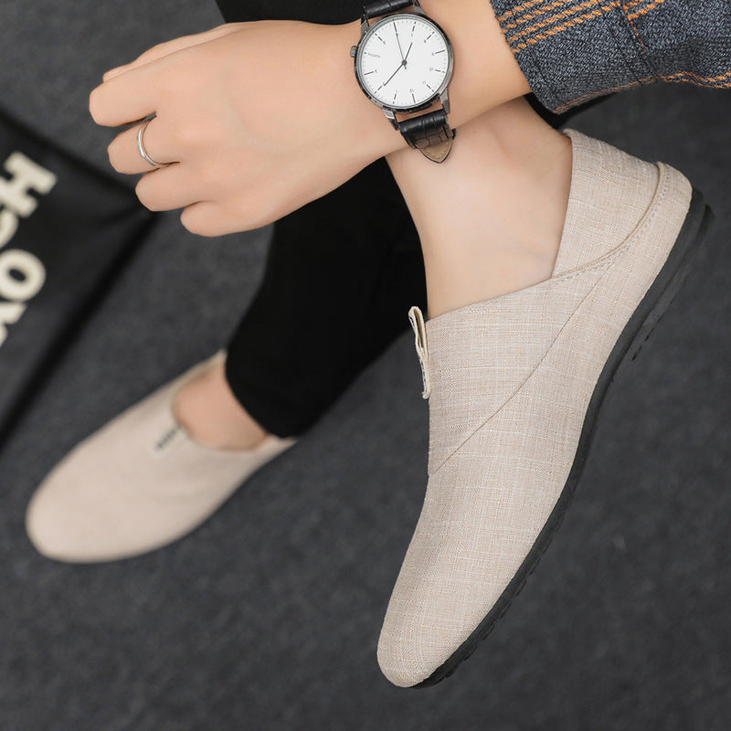 Spring/summer casual sneakers, trendy loafers, men's slip-ons, moccasins, one-step shoes, men's foot