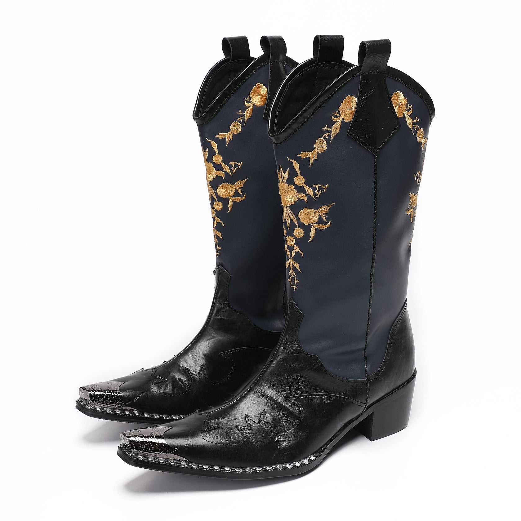 Men's Leather Martin Boots – Embroidered