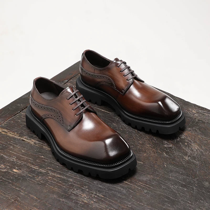 Men's Derby Shoes, Height Increasing, Thick Sole
