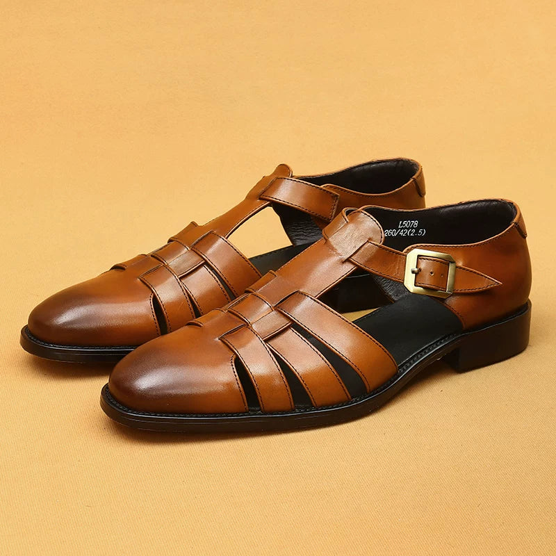 Men's Genuine Leather Sandals, Business, Formal