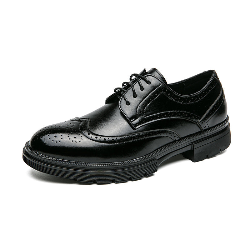 plus-size casual leather shoes for men - size 46. men's brogue business loafers with
