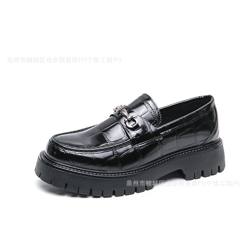 Cross-border spring thick sole foot heightening leather shoes fashion formal business casual shoes 5