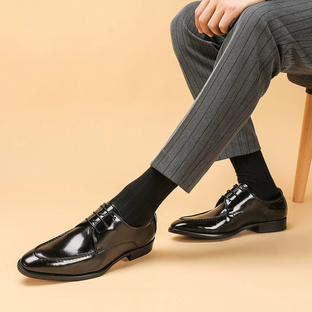 Men's Derby Shoes, Handmade, Pointed Toe