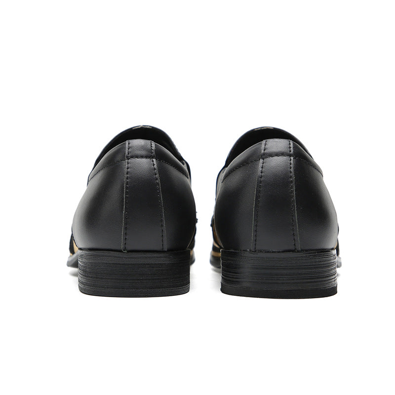 Doudou shoes, men's breathable foreign trade cowhide shoes, foot covers, trendy soft soles, casual driving lazy shoes, striped Korean shoes