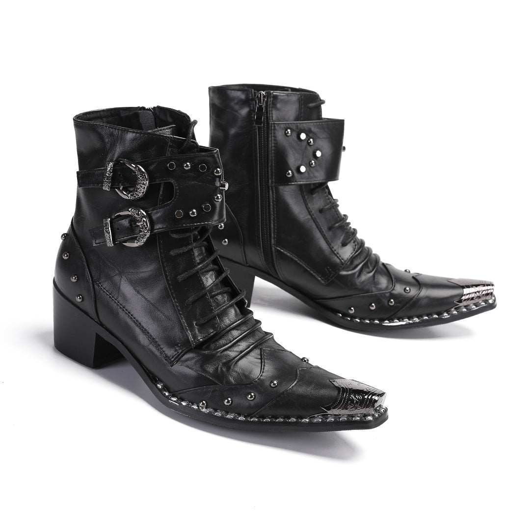 Men's Leather Martin Boots – Breathable, British Style – Style 14