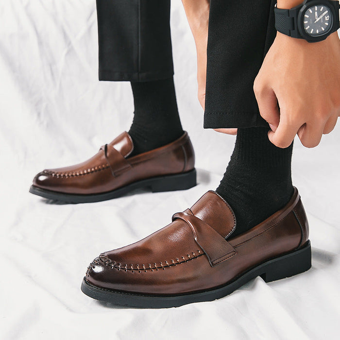 Fall and winter cross-border mencasualfashion leather shoes k-style wedding shoes british business f