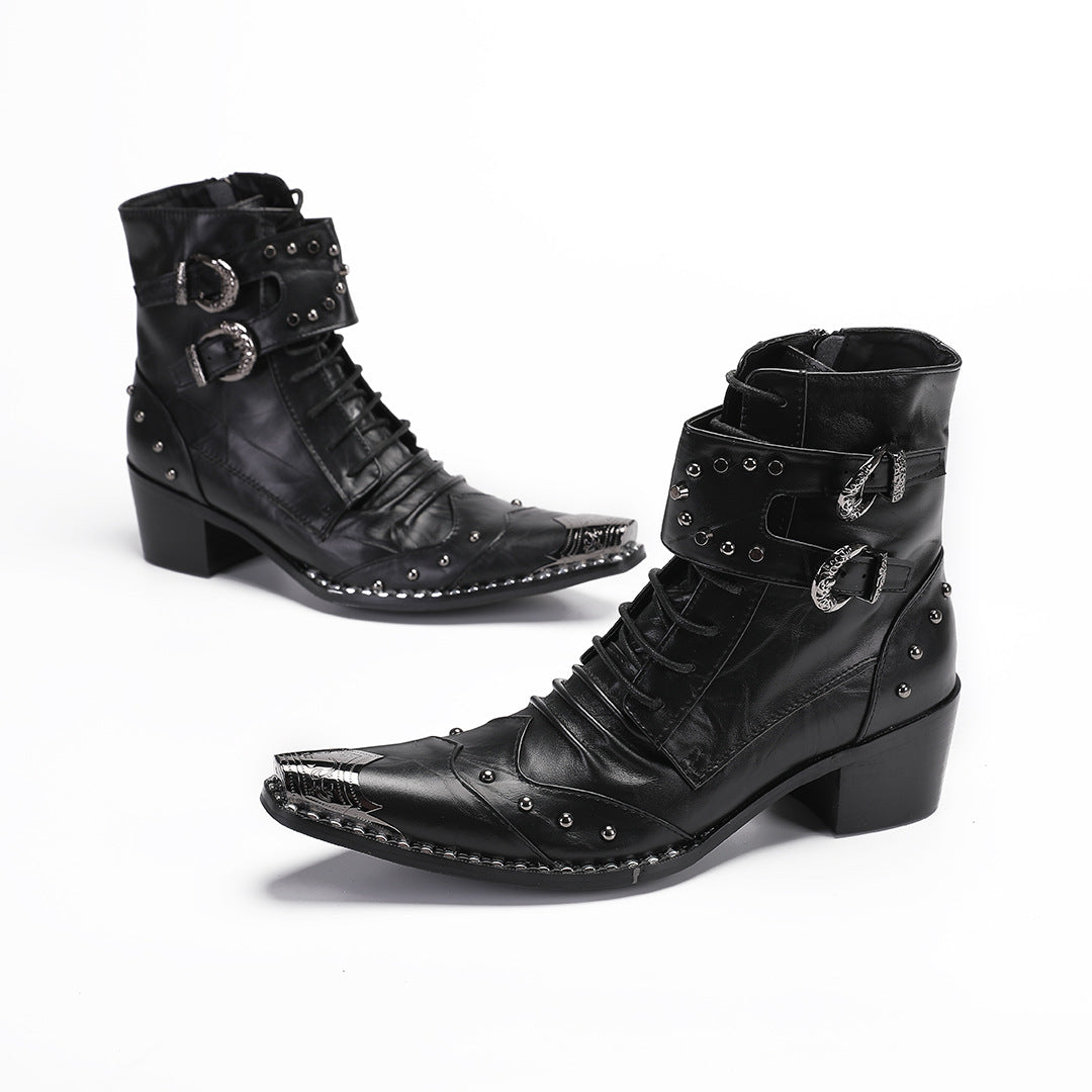 Men's Leather Martin Boots – Breathable, British Style – Style 14