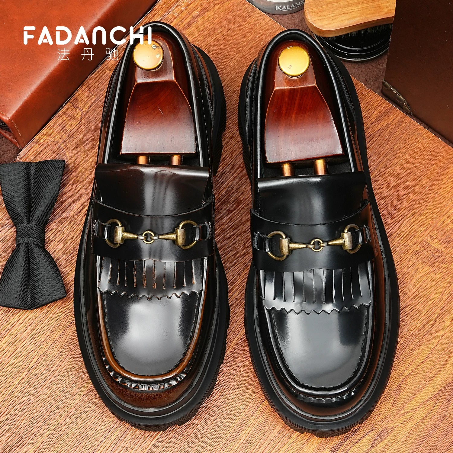 Men's Genuine Leather Loafers, Height Increasing, Thick Sole