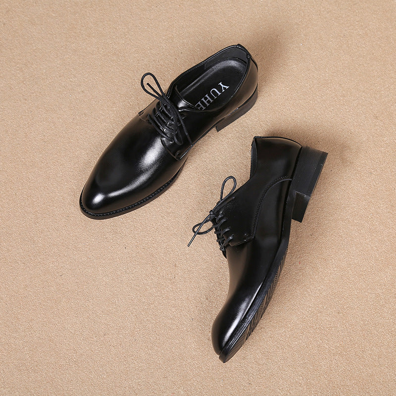 Men's Pointed Leather Dress Shoes - Casual Lace-Up 3