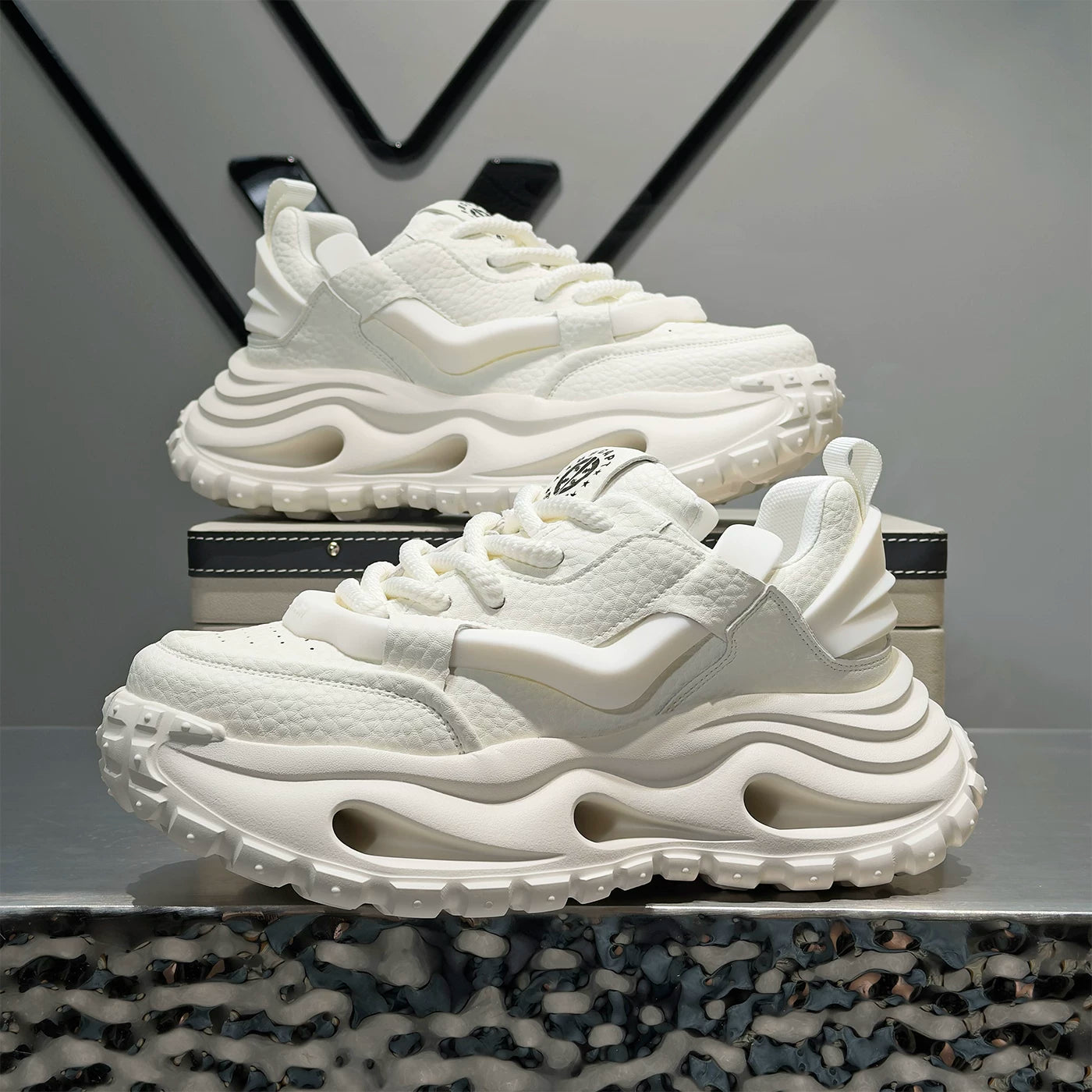 Men's Height-Increasing Platform Plus Size Trendy Chunky Dad Sneakers