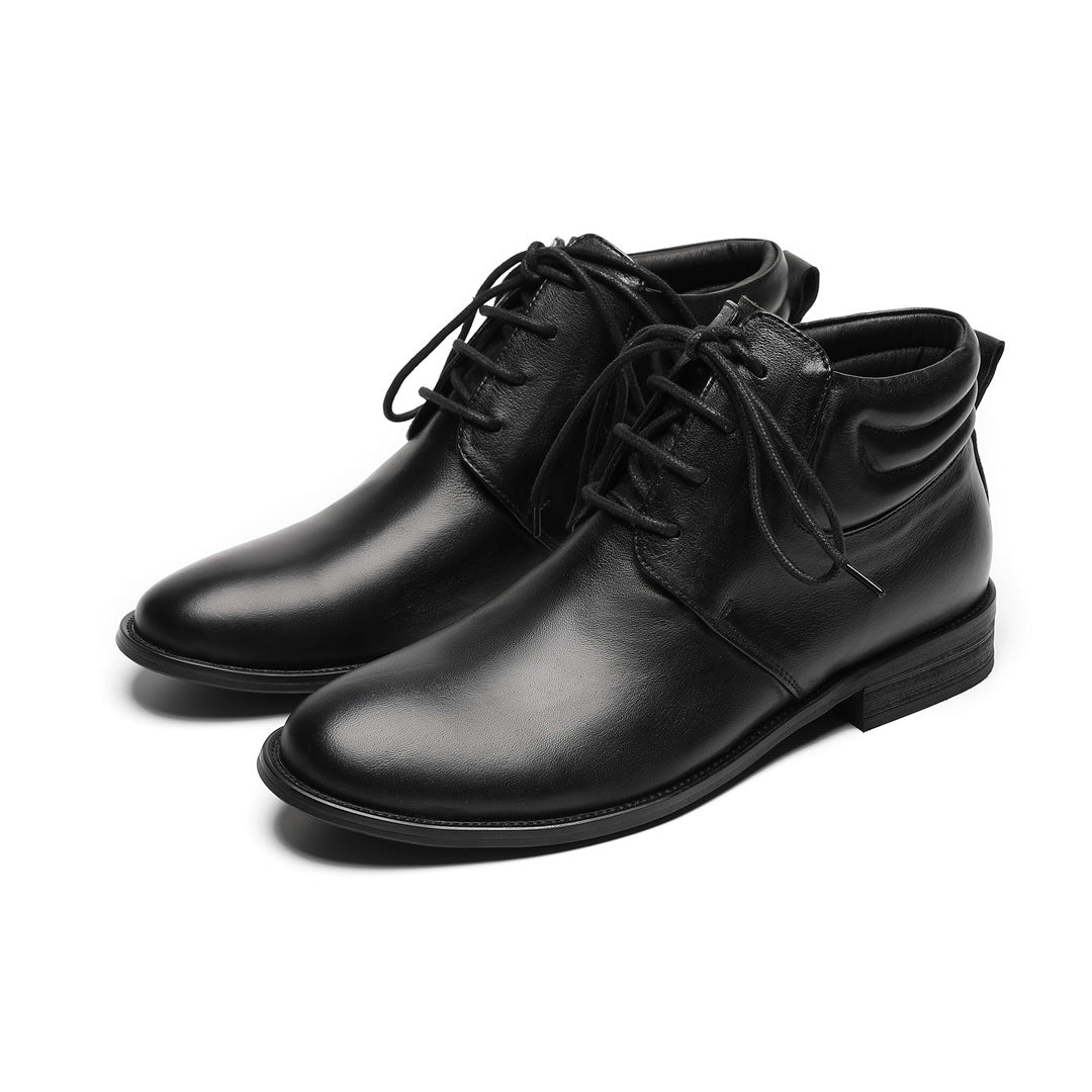 Chelsea Boots Men's Leather British High Top Business Leather Shoes Brock Carved Casual Short Boots Men's Martin Boots