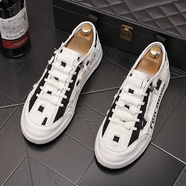 Men's Breathable Slip-On Color-Block Korean-Style Casual Shoes 2025 New