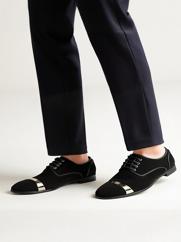 Hot-selling European and American lace-up square-toe loafers red outsole yuppie-style velvet Oxford shoes for men with breathable leather lining