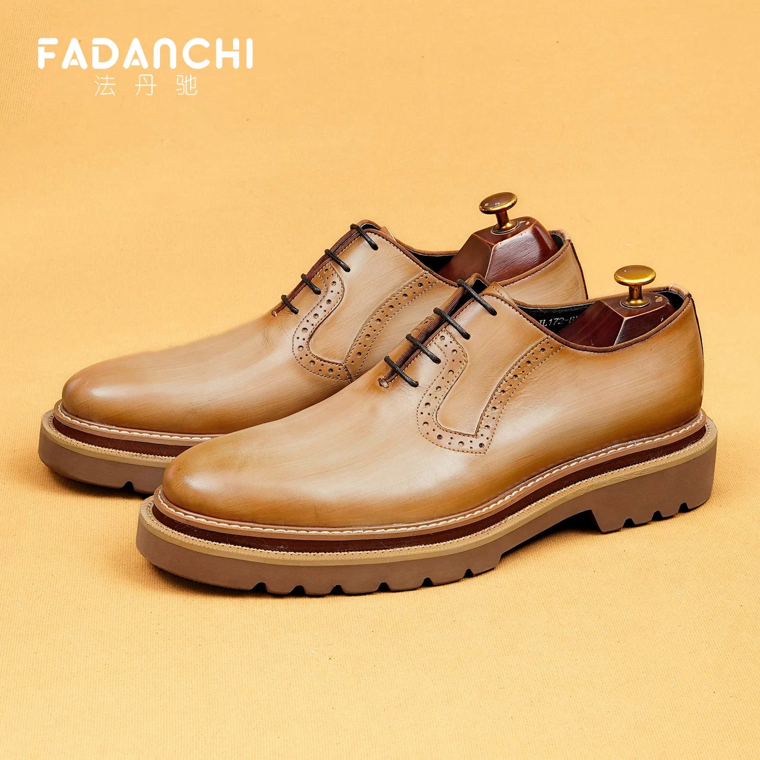 Men's Genuine Leather Leather Shoes, Height Increasing, Thick Sole