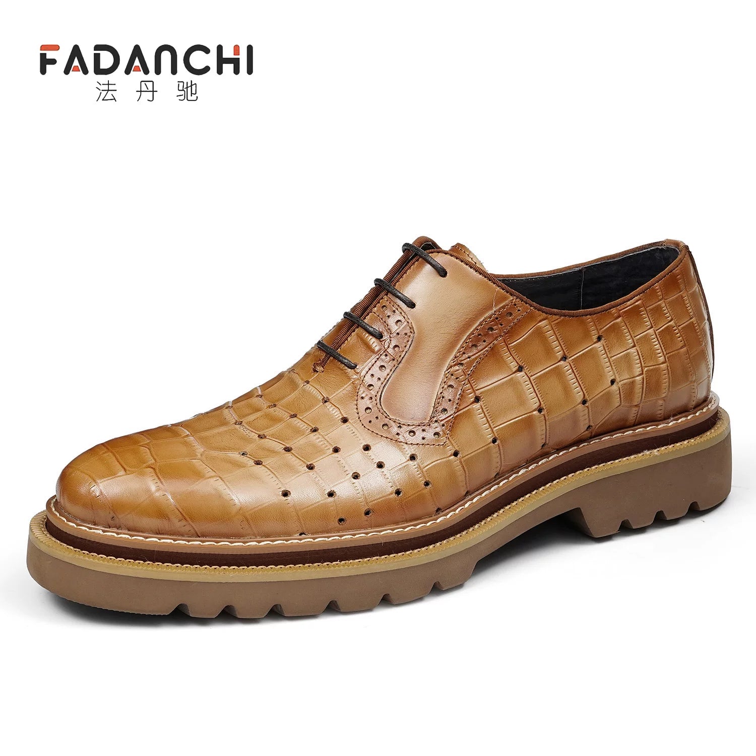 Men's Genuine Leather Oxford Shoes, Height Increasing, Breathable