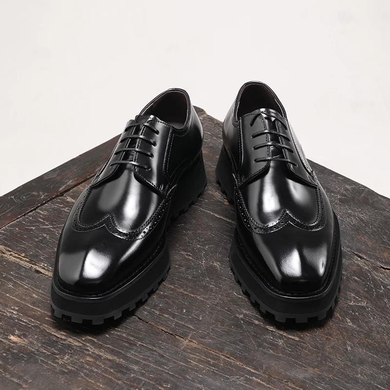 Men's Derby Shoes, Height Increasing, Thick Sole