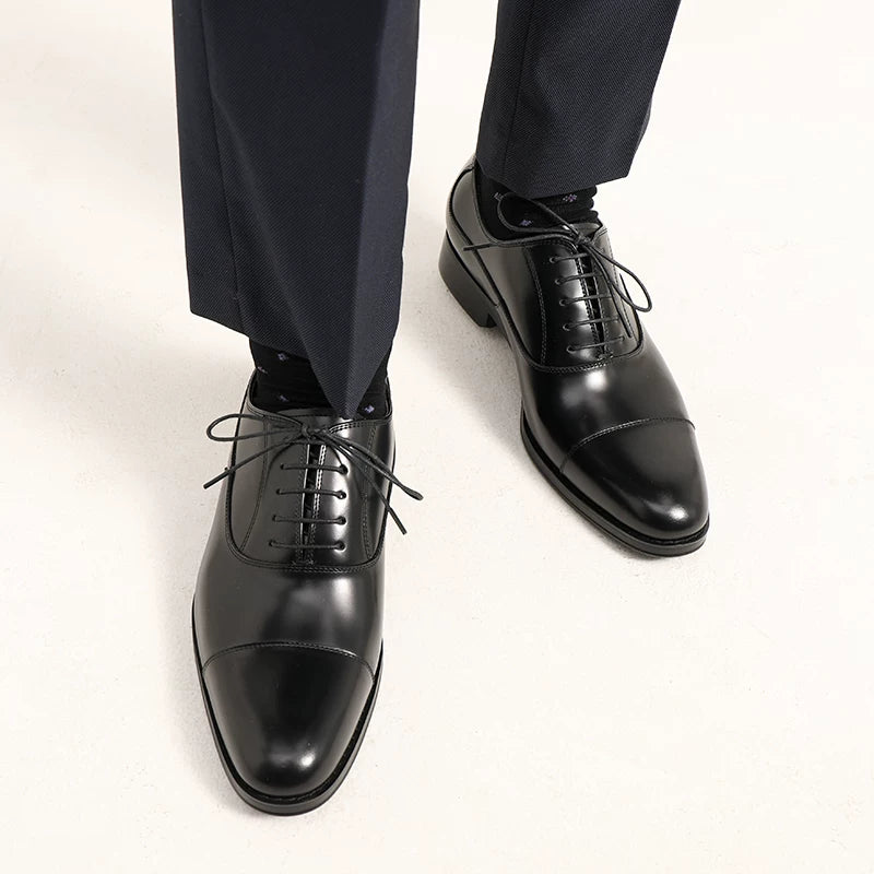 Men's Genuine Leather Oxford Shoes, Handmade, British Style