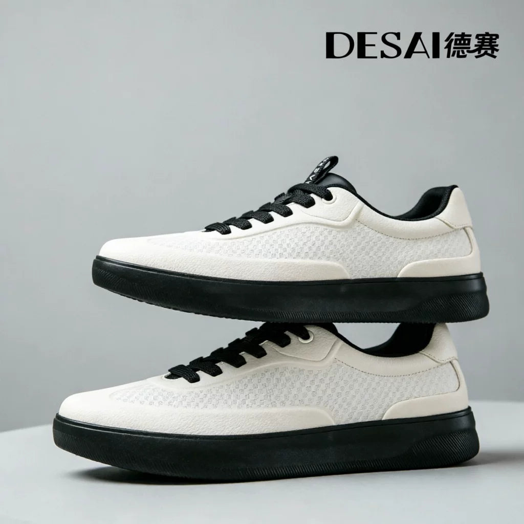 Men's Genuine Leather Skate Shoes, Breathable