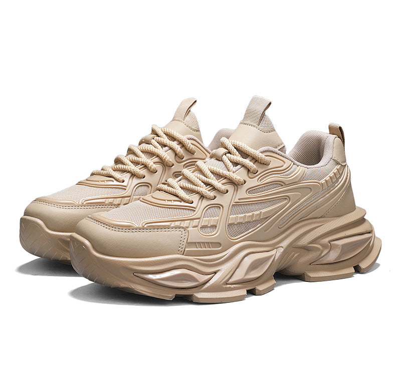 Men's shoes 2026 spring new fashion chunky sole dad shoes men's breathable lightweight running sports casual trendy shoes