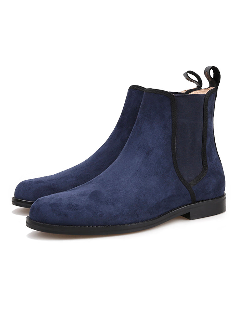 Piergitar's new spring and autumn men's cow suede trendy boots British style classic handmade Chelsea short boots