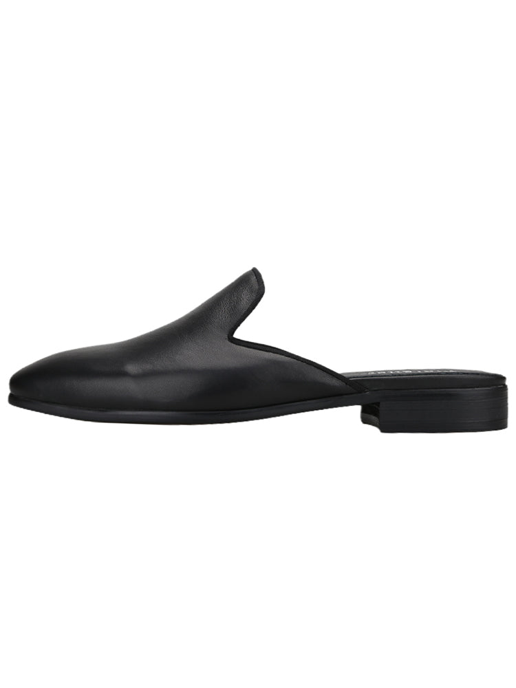 Summer new style cowhide breathable trendy men's Muller slippers European and American style low-heeled smoking slippers party fashion style