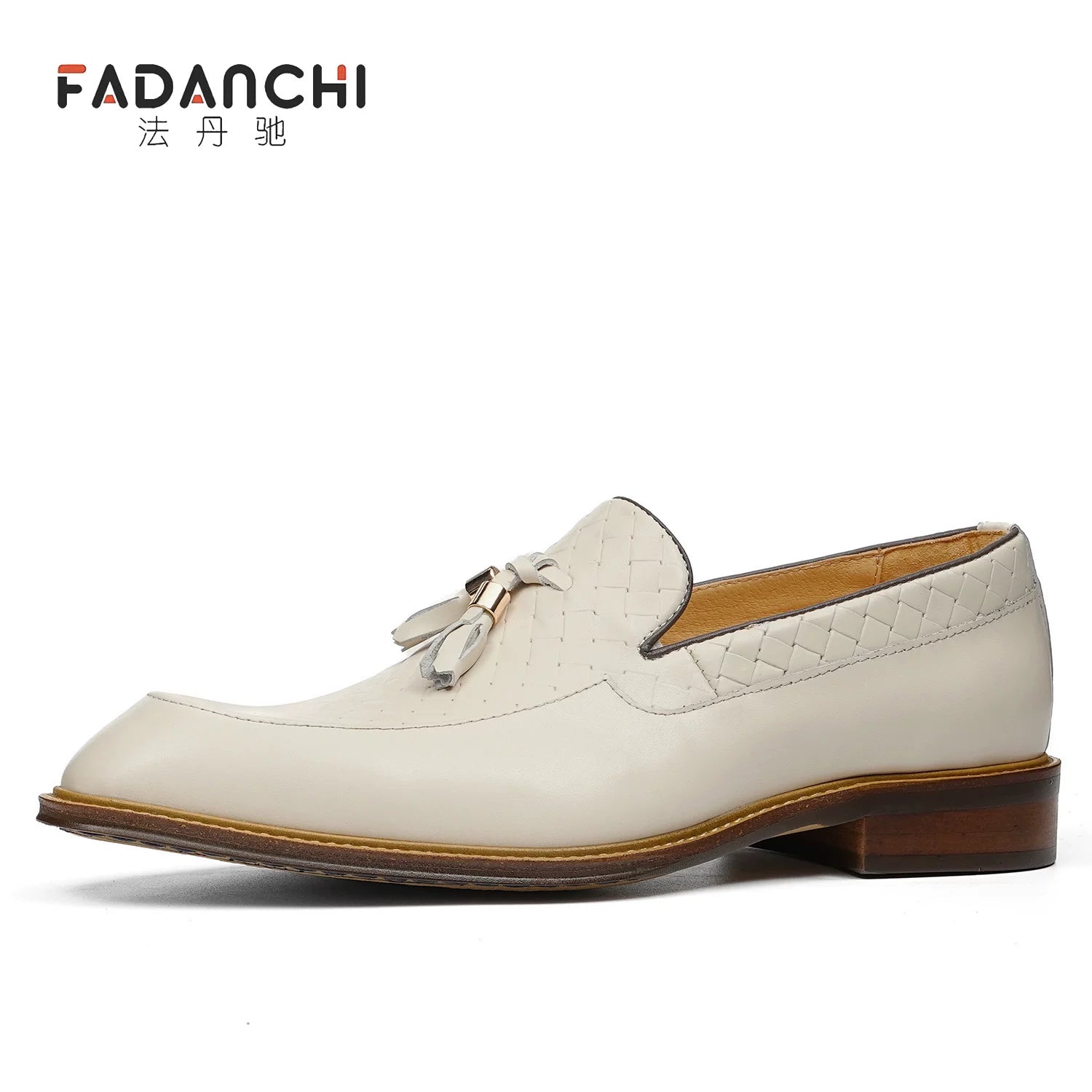 Men's White Genuine Leather Loafers, Breathable, Slip-On