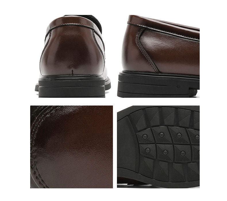 Cross-border new arrival leather shoes for men 2026 british style slip-on round toe casual loafers 7