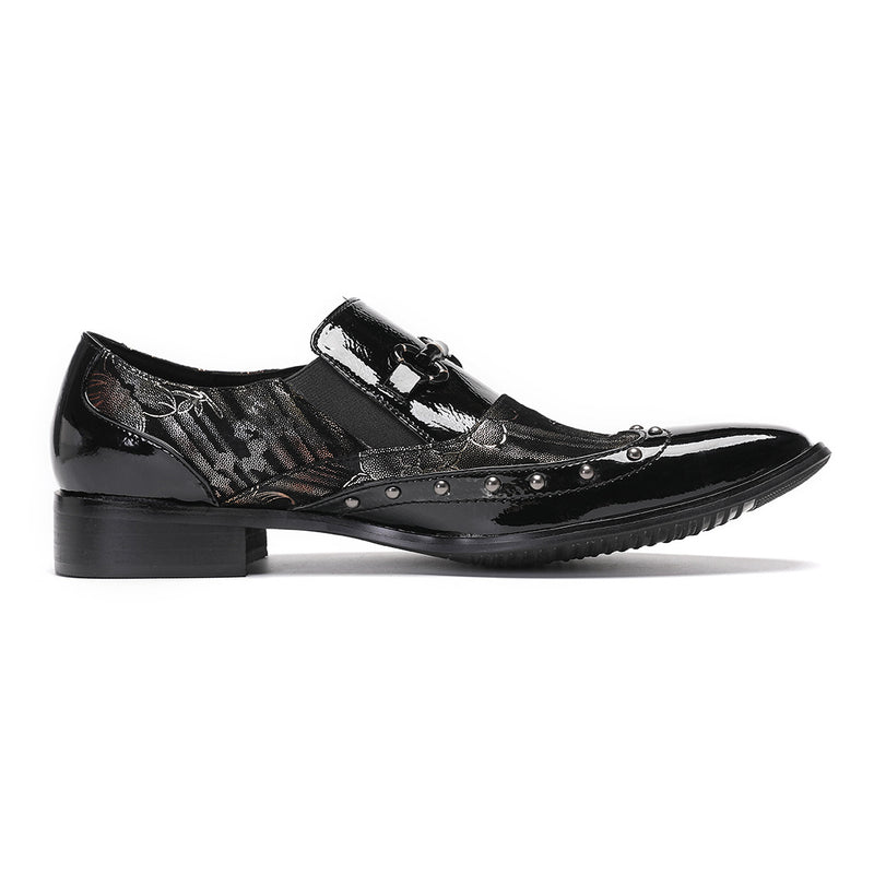 Men's Leather Casual Shoes, Rhinestone Detail, Handmade, Style 28