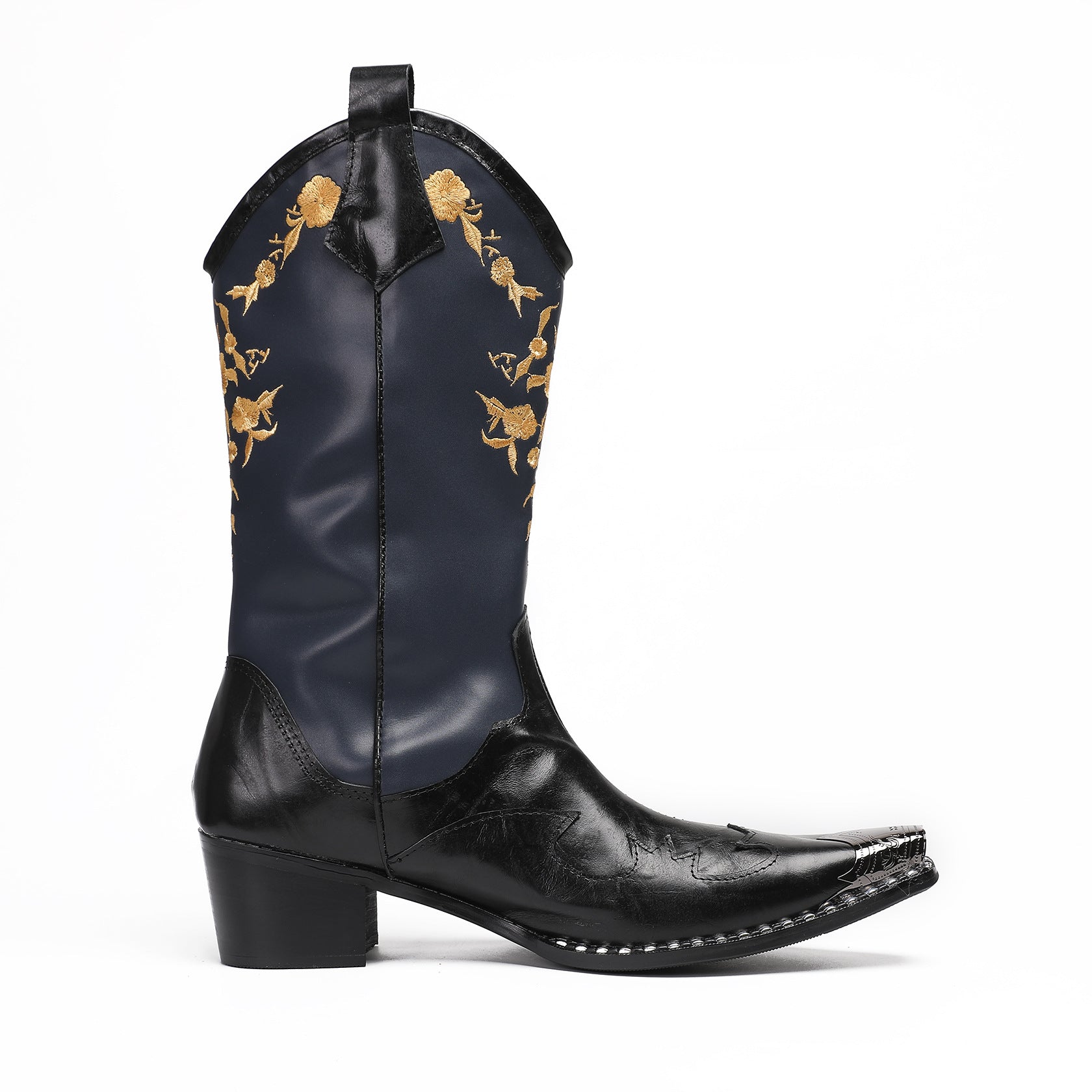 Men's Leather Martin Boots – Embroidered