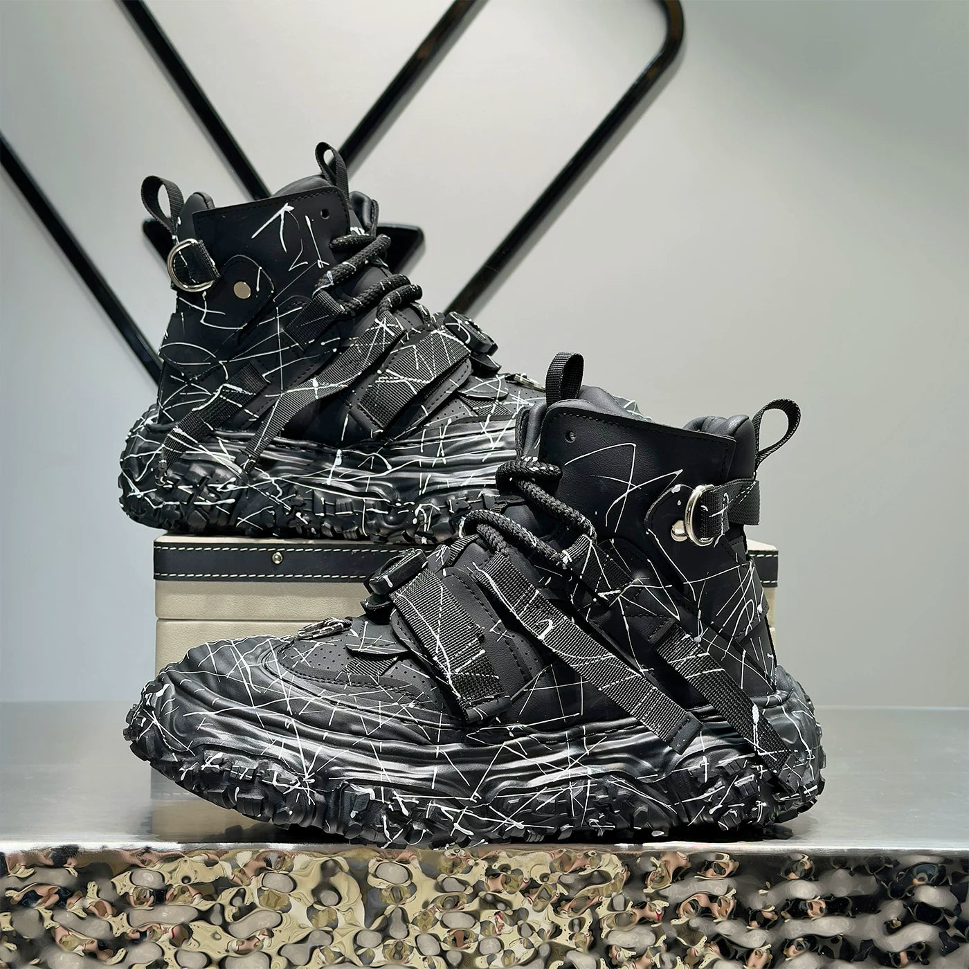 Men's Height-Increasing Platform High-Top Chunky Dad Sneakers 2026 New