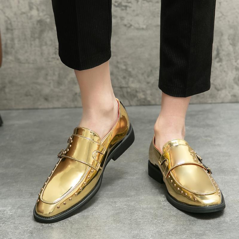 2026 spring men's plus size pointed toe patent leather dress shoes - british casual style hair styli 3