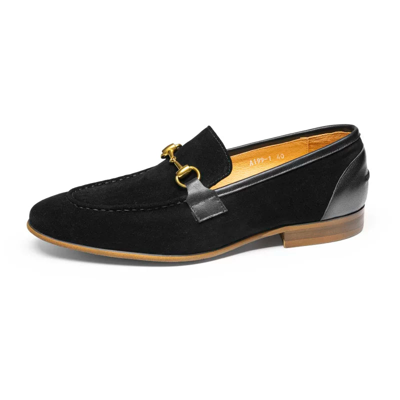 Men's Genuine Leather Loafers, Suede, Slip-On