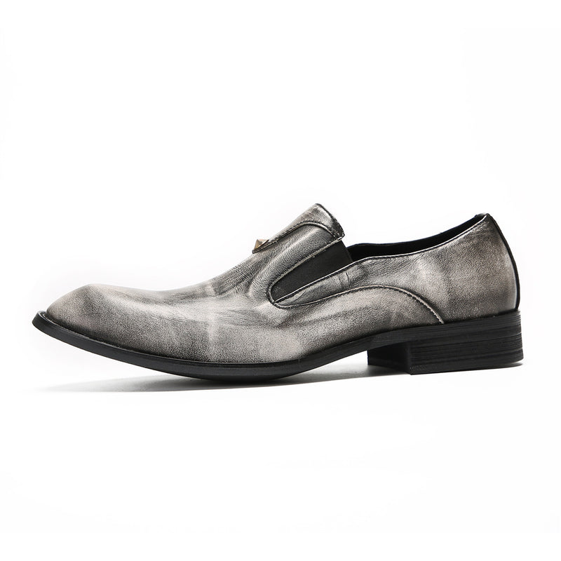 Men's Genuine Leather Loafers, Pointed Toe, Business