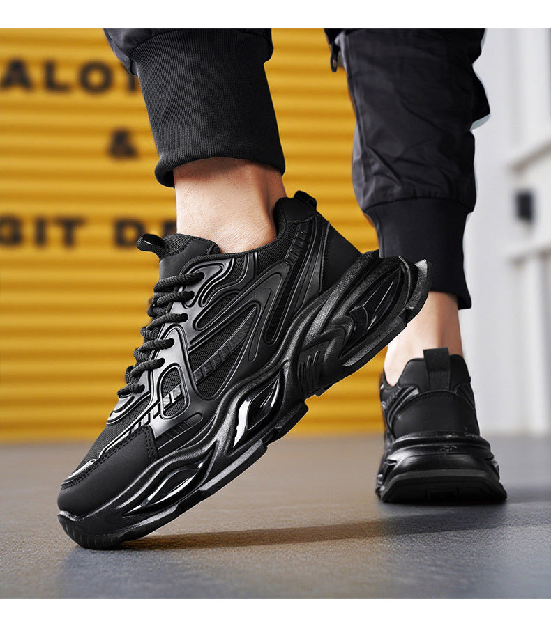 Men's shoes 2026 spring new fashion chunky sole dad shoes men's breathable lightweight running sports casual trendy shoes