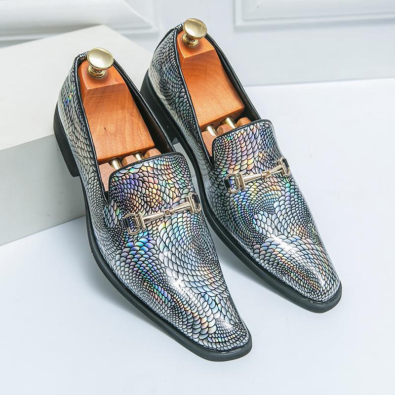 2026 spring plus size british style pointed toe leather shoes men's casual trendy lace-up formal wed 3
