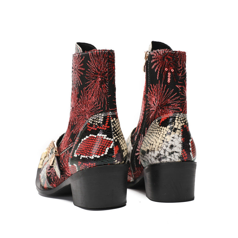 Senlu Chelsea boots men's cowhide red Martin boots men's chimney short boots 2023 new leather boots men's boots