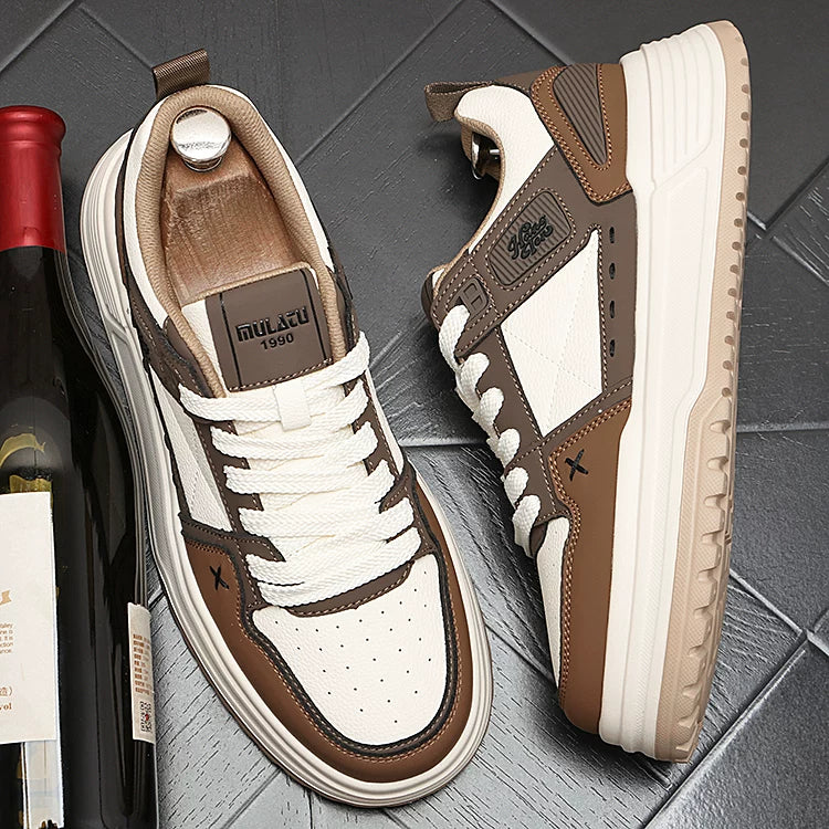 Men's Low-Top Color-Block Athletic Casual Versatile Trendy Skate Shoes