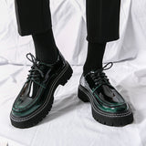Cross-border mencasual glossy leather shoes men's round toe british patent leather men's shoes busin