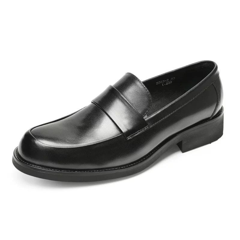 Men's Genuine Leather Loafers, Thick Sole, Slip-On