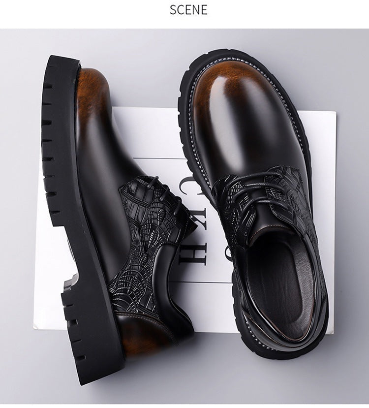 autumn new thick sole men's business formal leather shoes fashion nightclub casual