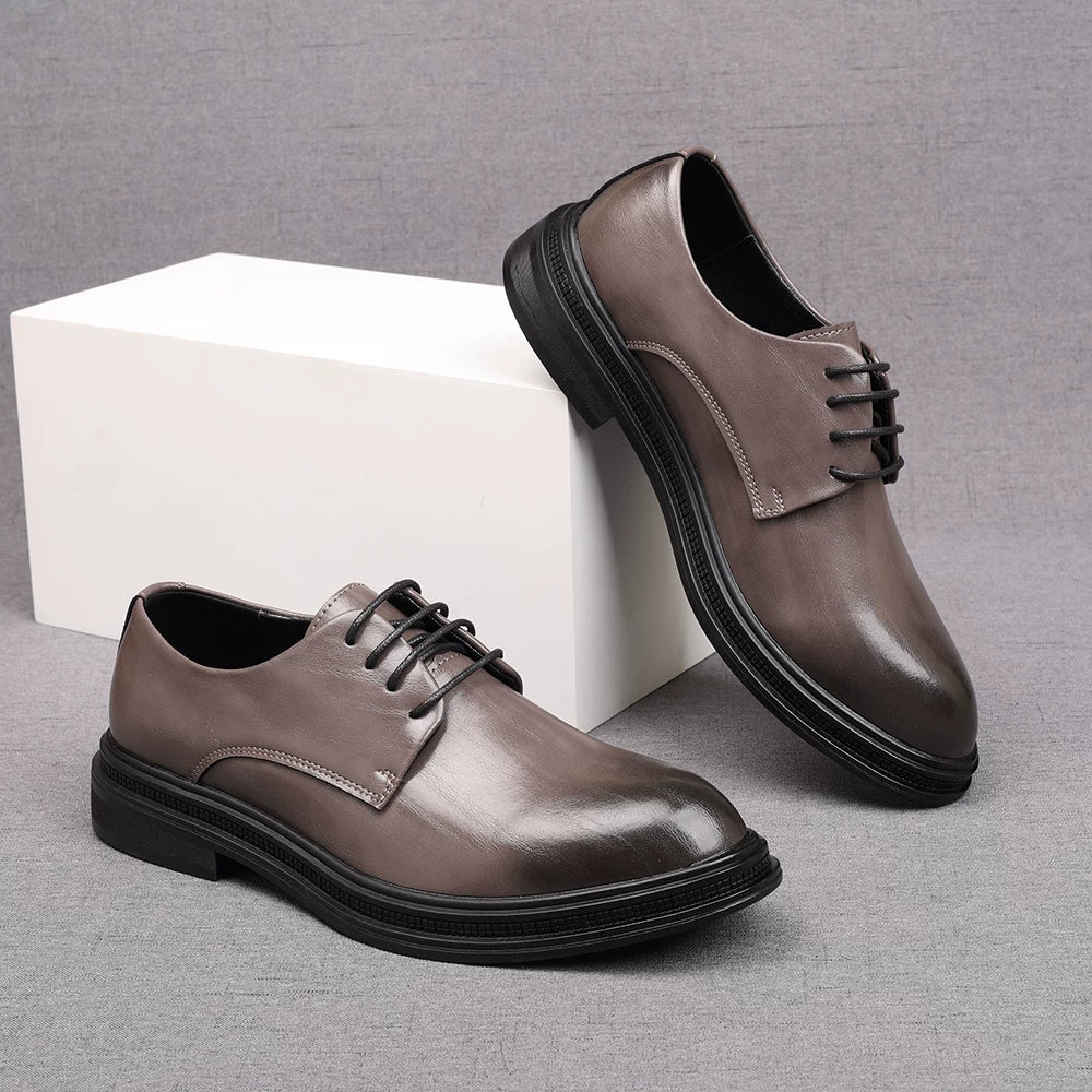 Men's Derby Shoes, Height Increasing, Pointed Toe