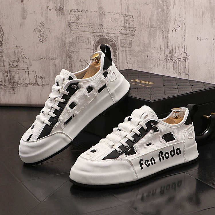 Men's Breathable Slip-On Color-Block Korean-Style Casual Shoes 2025 New