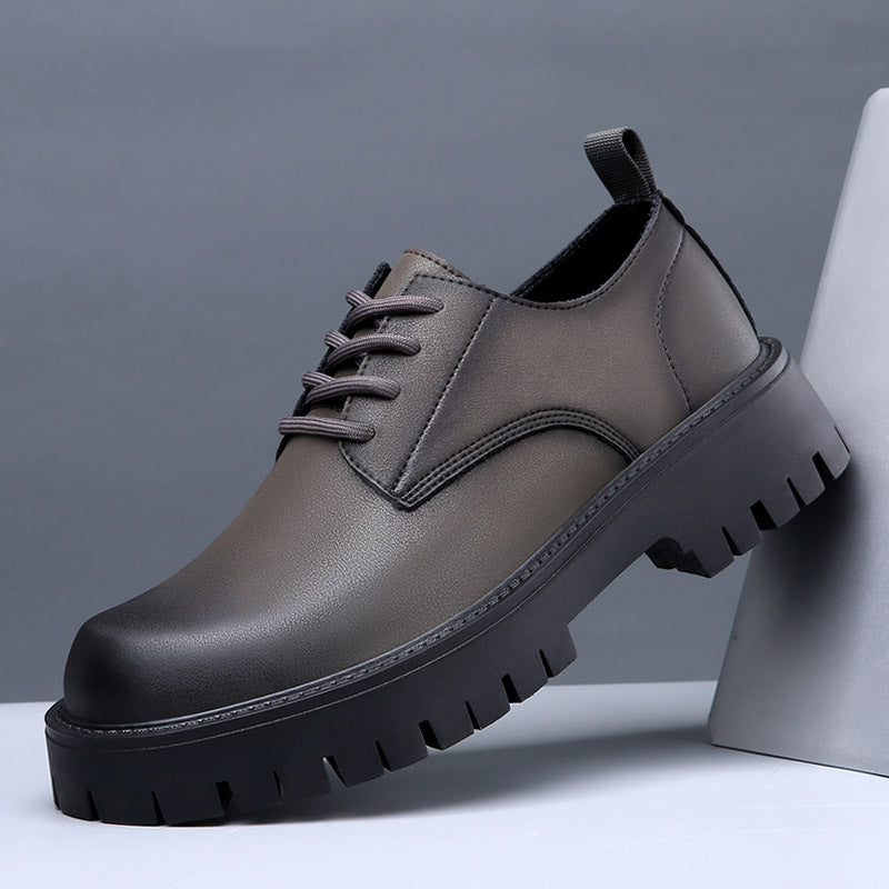 Round toe hidden heel british casualbootslow ankle breathable men's youth workwear trendy k-style bu