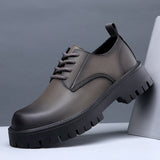 Round toe hidden heel british casualbootslow ankle breathable men's youth workwear trendy k-style bu