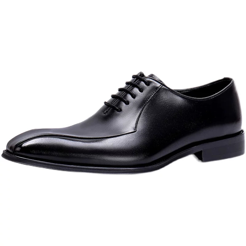 Men's Genuine Leather Wedding Shoes, Handmade, Pointed Toe